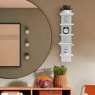 Pelicieux+5+Piece+Tiered+Shelf,+White