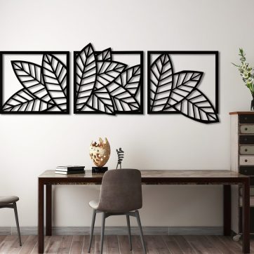 3 PANEL LEAVES WALL DECOR3