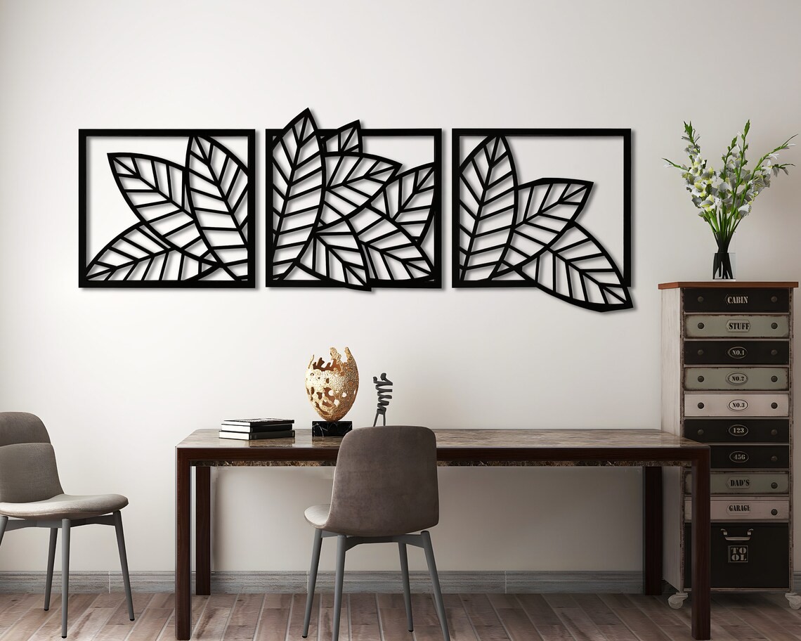 3 PANEL LEAVES WALL DECOR3 3 PANEL LEAVES WALL DECOR3