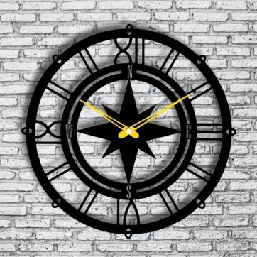 Laser-Cut-Clock-for-Wall-Decor-Drawing