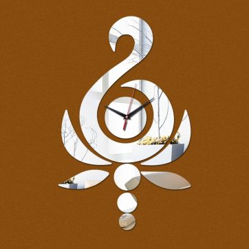 -Lotus-Shape-Swan-Wall-Clock