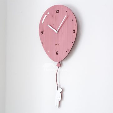 Pink-Wall-Clock-GreenBlue-Wood-Pendulum-Kids-Cheap-Balloon-Hanging-HOIS62028-6